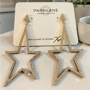 Park Lane Gold Star Crystal Drop Earrings